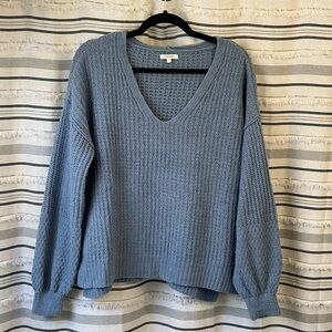 Cozy Blue V-Neck Sweater